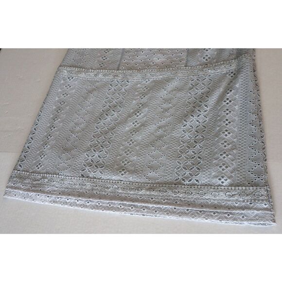 Sundance Women's Sz Medium Light Gray Lucille Lace Eyelet Shift Dress - Picture 11 of 15